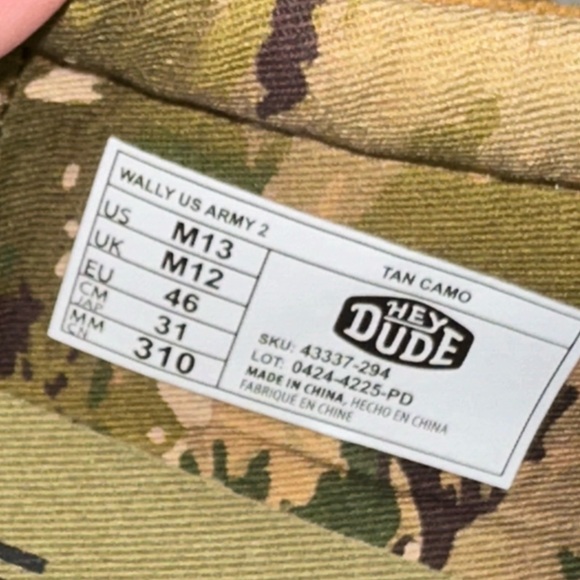 Hey Dude Men's Loafers - Golden Yellow US ARMY - Picture 5 of 5